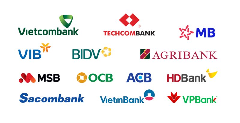 Argibank, Techcombank, Bidv, ACB,...